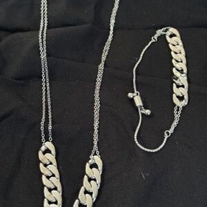 Park Lane Silver Linked Necklace and Bracelet Set